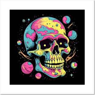 Psychedelic Retro Skull Posters and Art